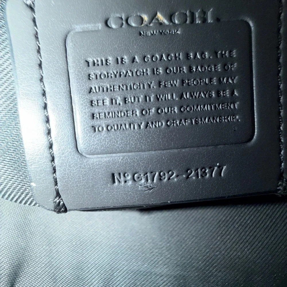 COACH#21377 Black Leather Small Dufflette Crossbody Bag